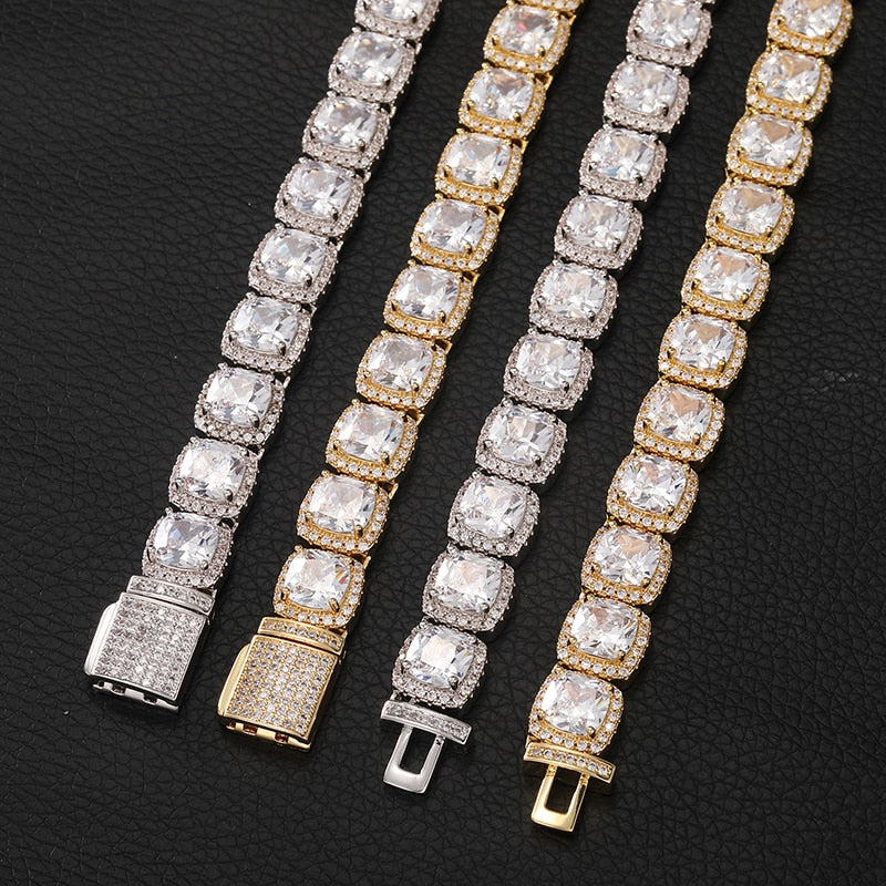 10mm Glacier VSS Moissanite & S925 Clustered Tennis Chain - Different Drips