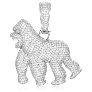 S925 Moissanite Gorilla Pendant - Different Drips