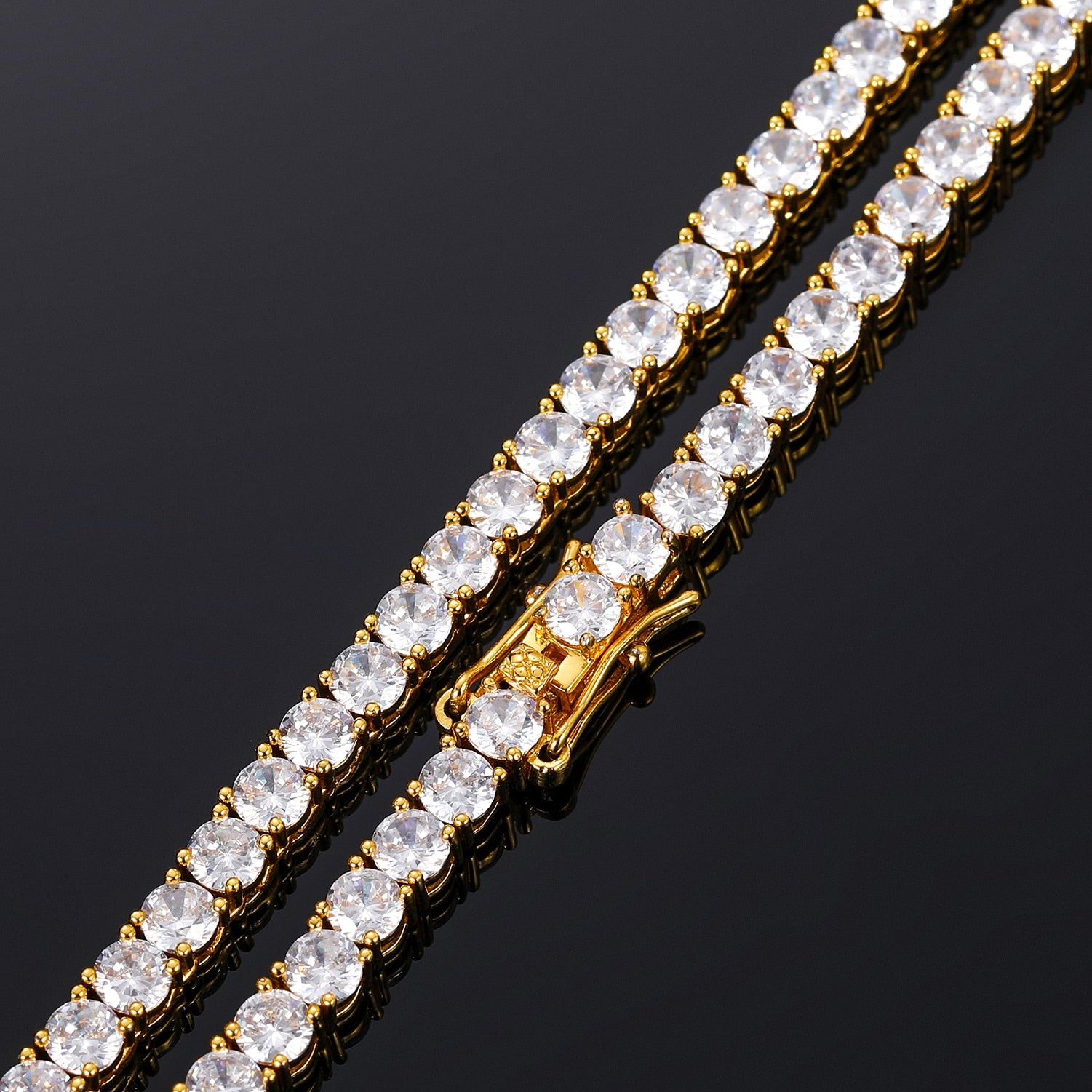 3mm VVS Moissanite & S925 Round-Cut Tennis Chain - Different Drips