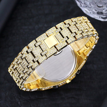 Iced Chronograph Screw Head Watch - Different Drips