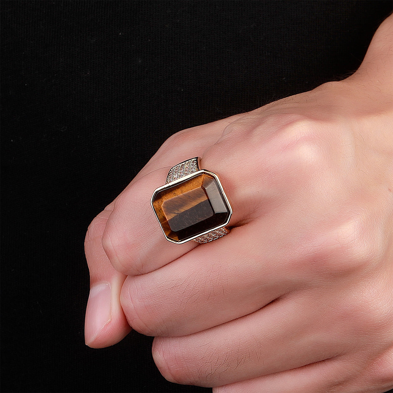 Emerald Cut Adjustable Band Ring - Different Drips