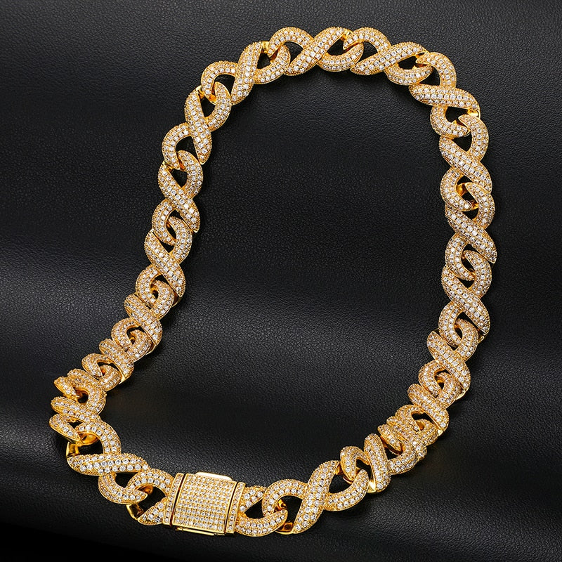 16mm VVS Moissanite & S925 Infinity Link Chain - Different Drips