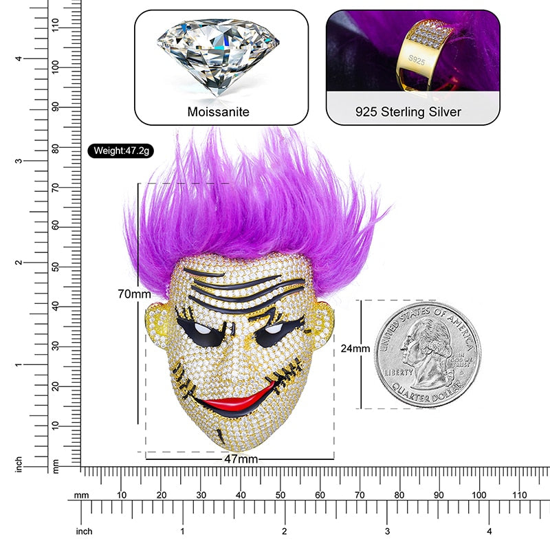 S925 Moissanite Joker Pendant - Different Drips