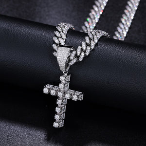 S925 Moissanite Pico Harvey Cross Pendant - Different Drips