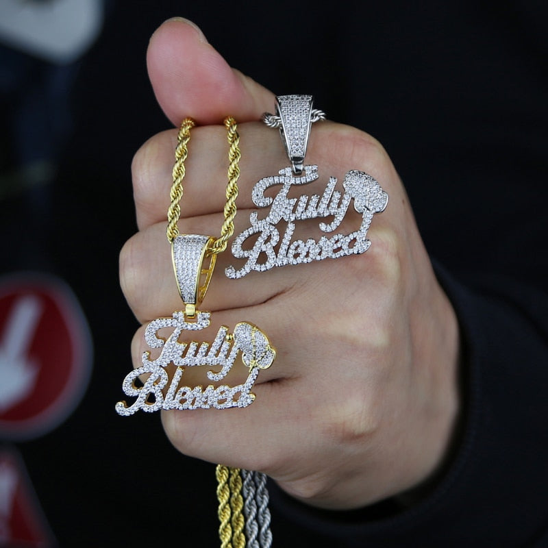 Iced Truly Blessed Pendant - Different Drips