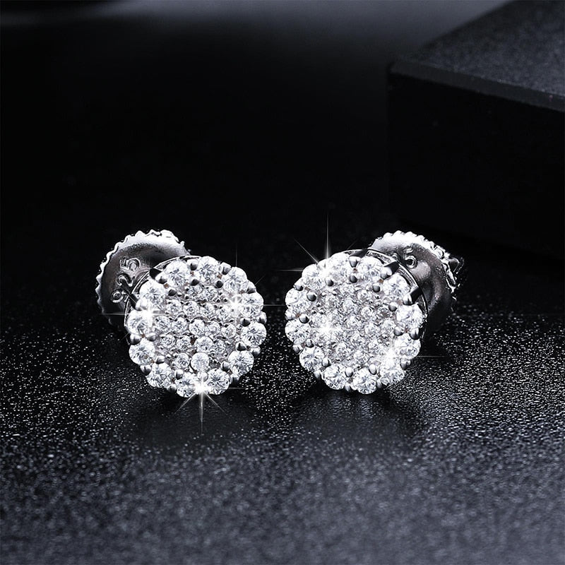 S925 Moissanite Outlined Clustered Earrings - Different Drips
