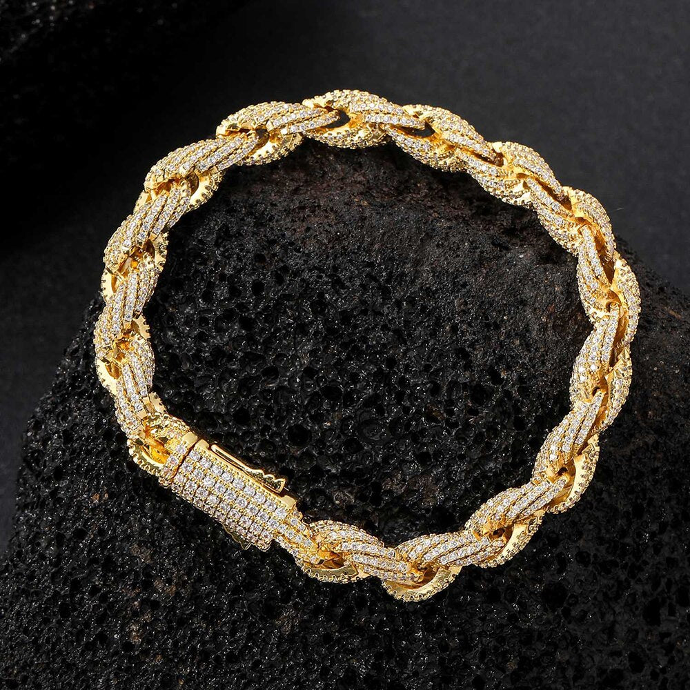 Gold Plated Iced Out Hermes Link Bracelet – ICED OUT