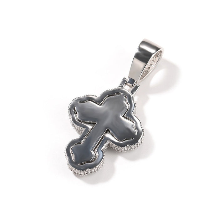 Cloud Baguette Cross Pendant - Different Drips
