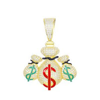 Thumbnail for S925 Moissanite Triple Money Bag Pendant - Different Drips