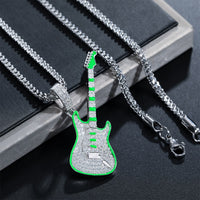 Thumbnail for S925 Moissanite Glow In The Dark Guitar Pendant - Different Drips