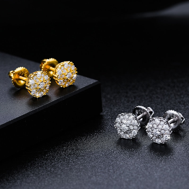 S925 Moissanite Clustered Stud Earrings - Different Drips