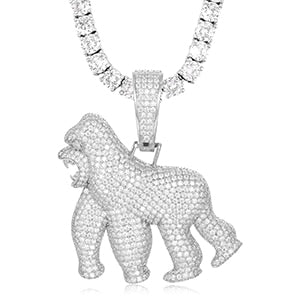 S925 Moissanite Gorilla Pendant - Different Drips