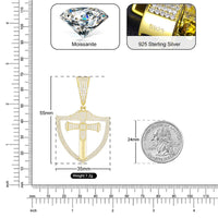 Thumbnail for S925 Moissanite Shield Cross Pendant - Different Drips