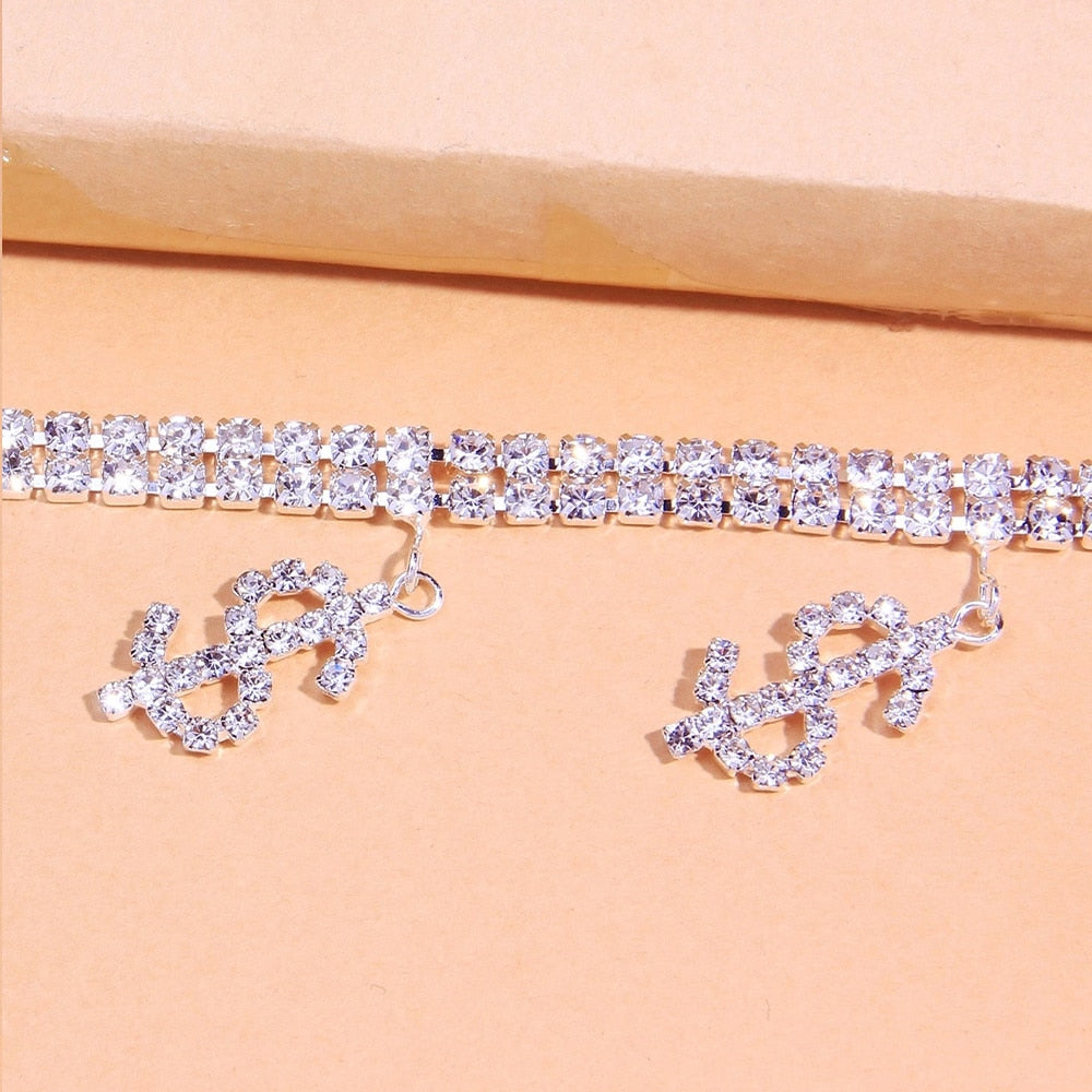 Women's Dollar Sign Drop Tennis Necklace - Different Drips