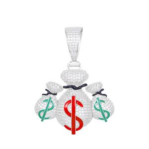 S925 Moissanite Triple Money Bag Pendant - Different Drips