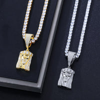 Thumbnail for S925 Moissanite Small Jesus Head Pendant - Different Drips