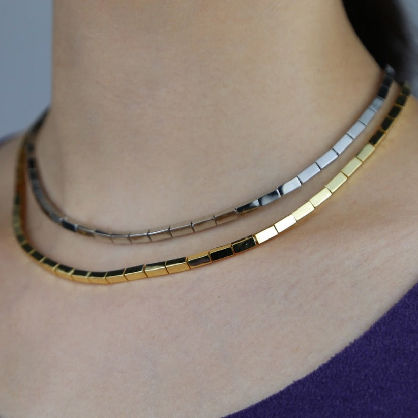 Women's Classic Rectangle Link Necklace - Different Drips