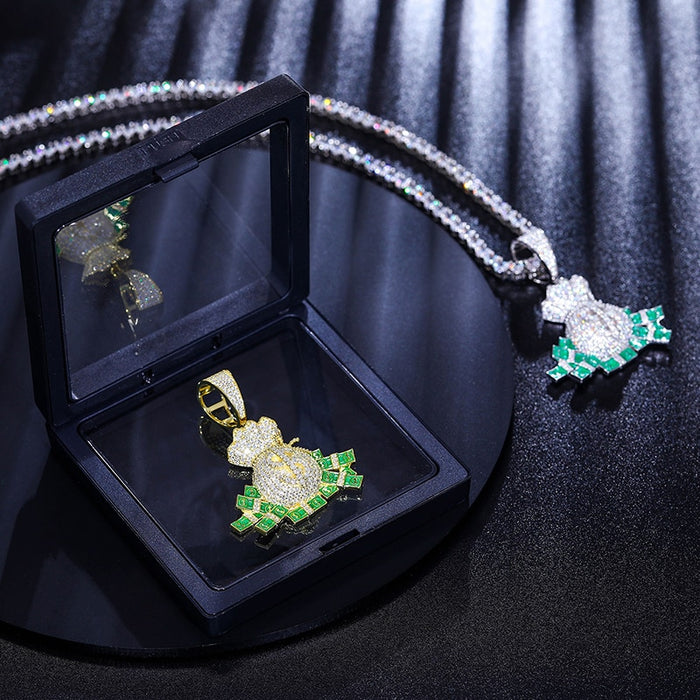 S925 Moissanite Money Bag Dollar Pendant - Different Drips