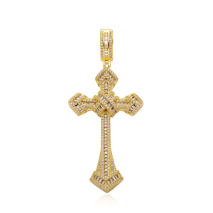 Baguette Cross Pendant - Different Drips