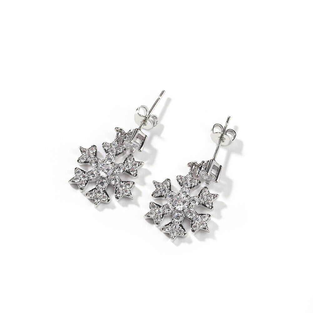 Snowflake Drop Stud Earrings - Different Drips