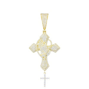 S925 Moissanite Praying Cross Pendant - Different Drips