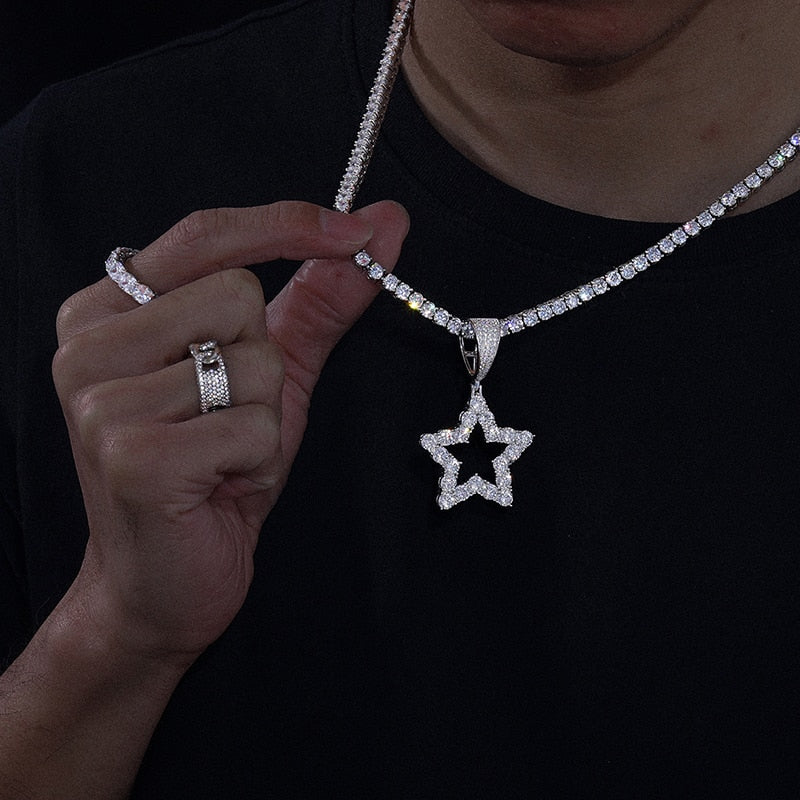 Hollow star necklace online