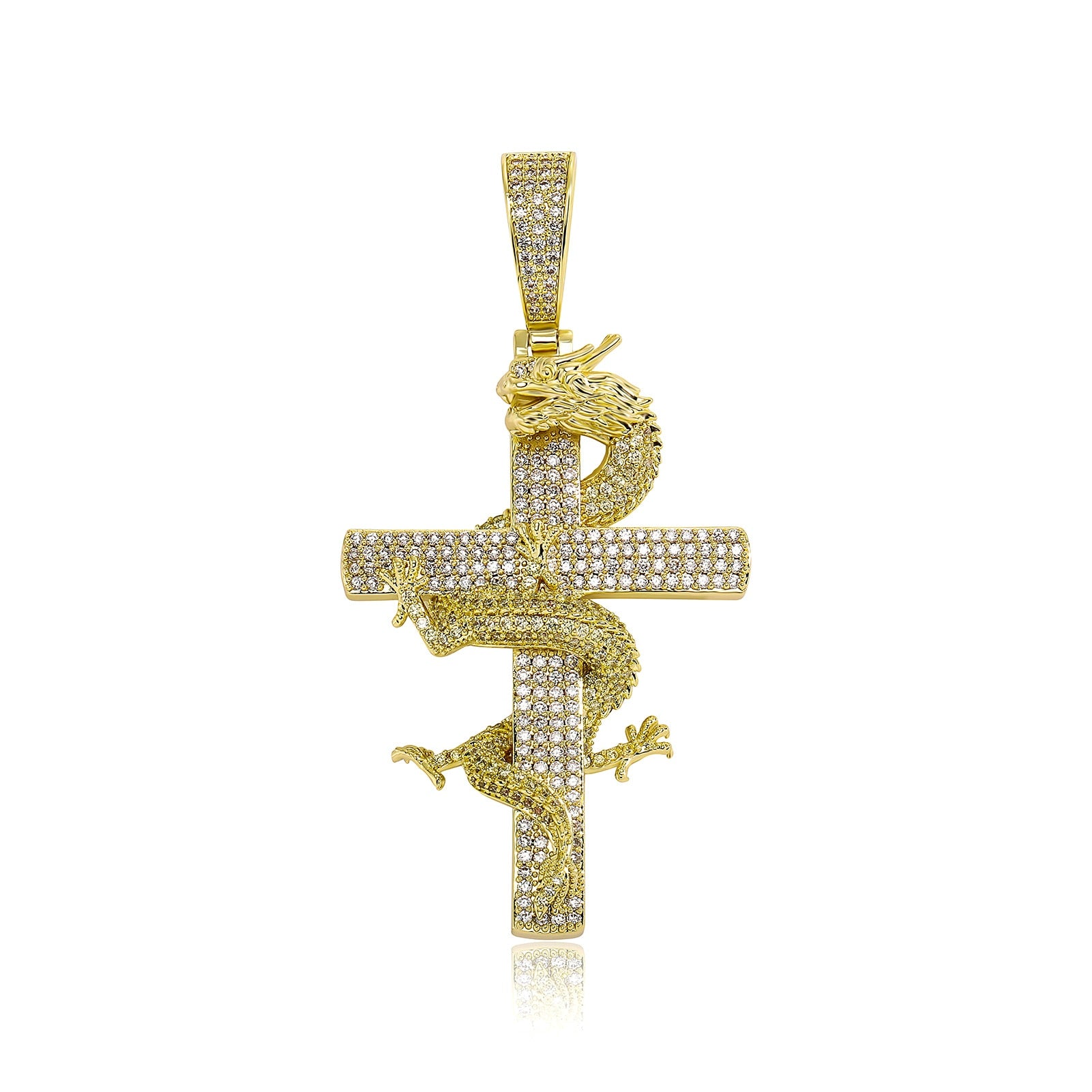 Iced Dragon Cross Pendant - Different Drips