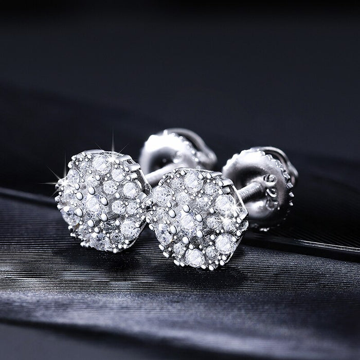 S925 Moissanite Clustered Stud Earrings - Different Drips