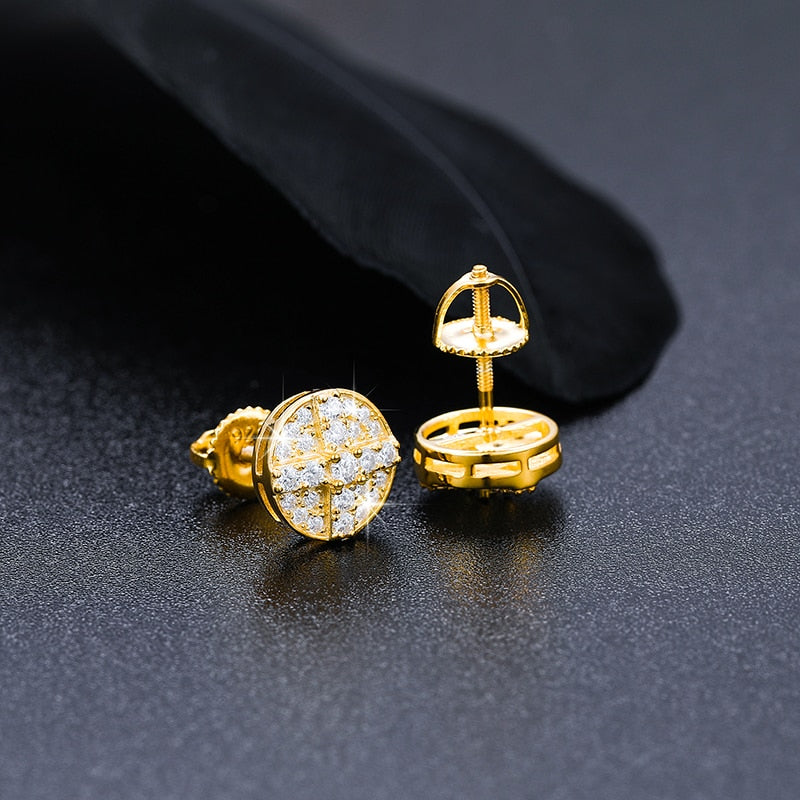 S925 Moissanite Intersection Stud Earrings - Different Drips