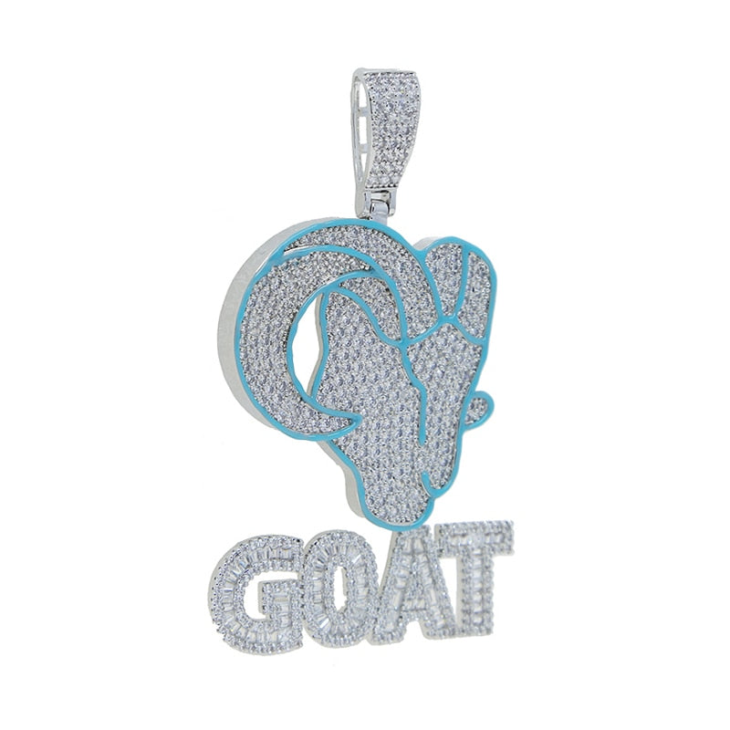 Iced Out Glow In The GOAT Pendant - Different Drips