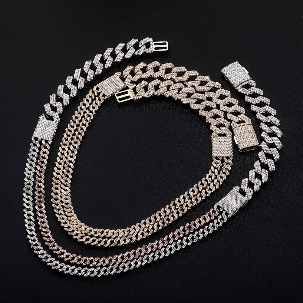 19mm Stacked Cuban Prong Link Chain - Different Drips