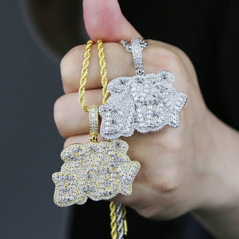Iced Baguette 90's Baby Pendant - Different Drips
