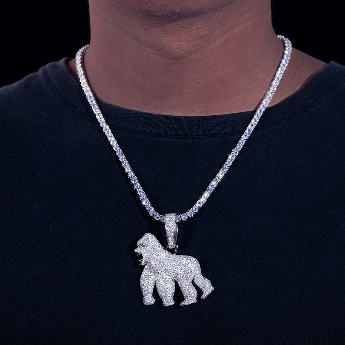 S925 Moissanite Gorilla Pendant - Different Drips