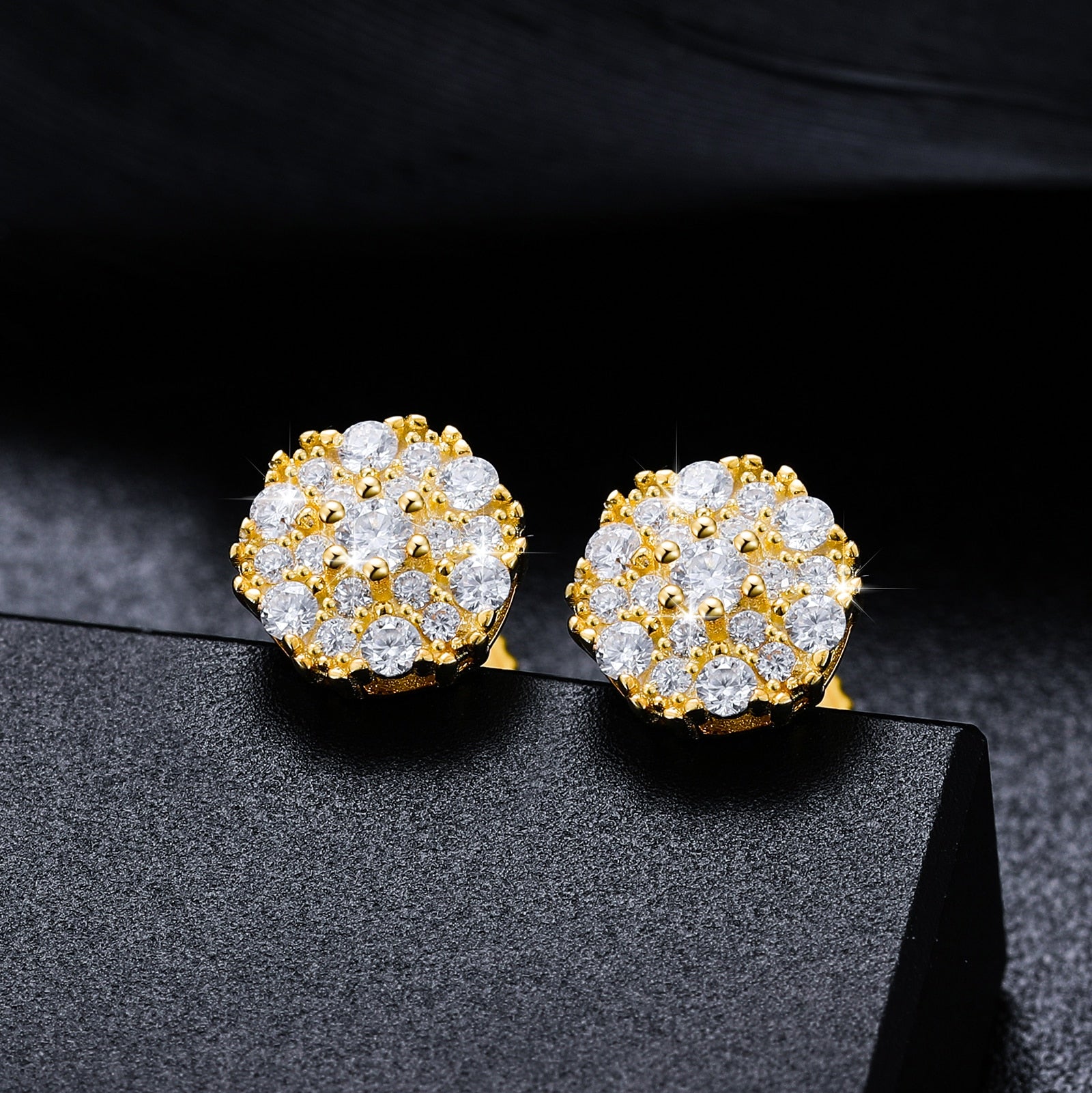 S925 Moissanite Clustered Stud Earrings - Different Drips