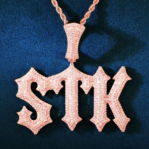 College Font Custom Letter Pendant - Different Drips