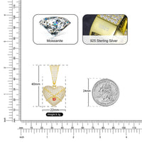 Thumbnail for S925 Moissanite Locked Heart Pendant - Different Drips