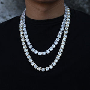 10mm Glacier VSS Moissanite & S925 Clustered Tennis Chain - Different Drips