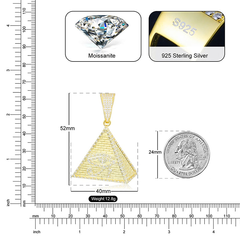 S925 Moissanite Pyramid Pendant - Different Drips