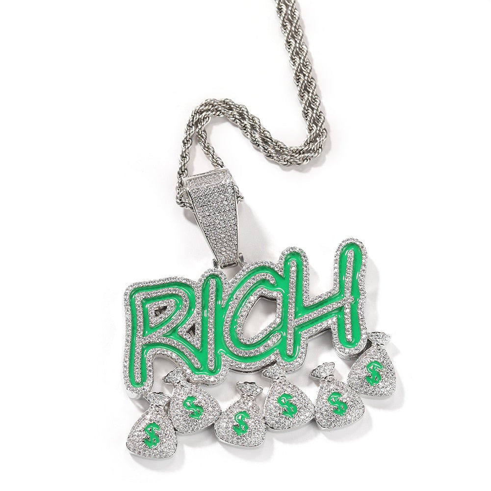Iced Rich Glow In The Dark Pendant - Different Drips