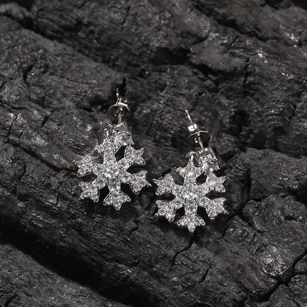 Snowflake Drop Stud Earrings - Different Drips