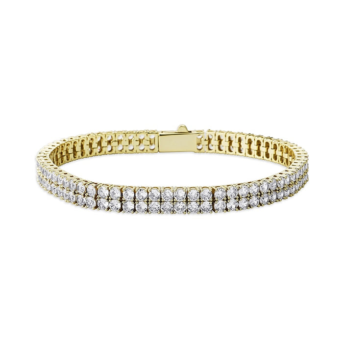 3-4mm Double Row Round-Cut Tennis Bracelet - Different Drips