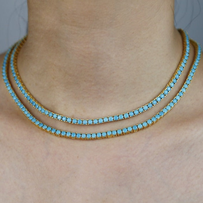 Women's 3mm Turquoise Necklace - Different Drips