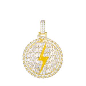 S925 Moissanite Baguette Round Lightning Bold Pendant - Different Drips