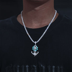 S925 Moissanite Glow In The Dark Anchor Pendant - Different Drips