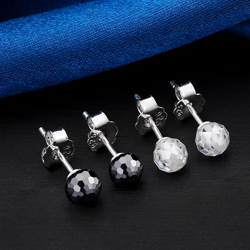 S925 Diamond Cut Ball Stud Earrings - Different Drips