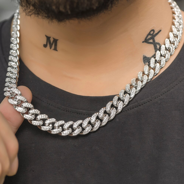 12mm Iced Out Miami Cuban Link Chain - Different Drips