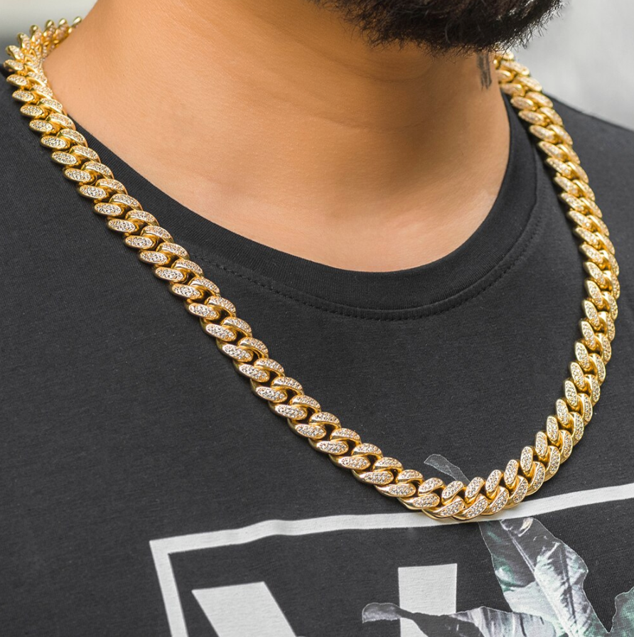 12mm Iced Out Miami Cuban Link Chain - Different Drips