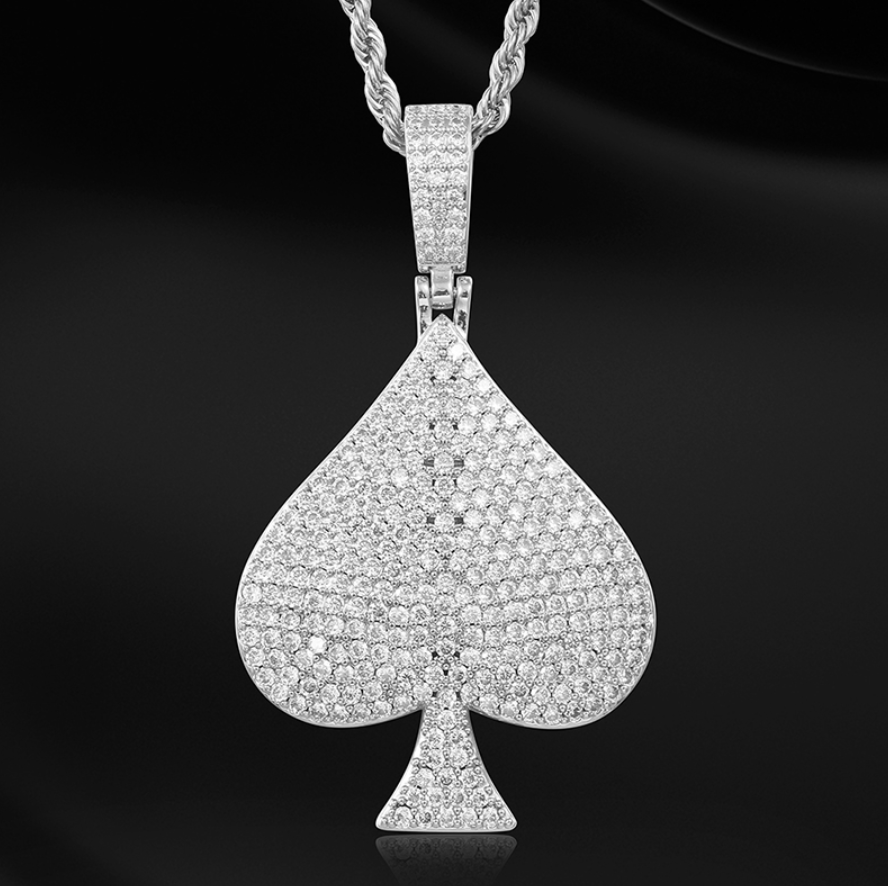 Iced Out Spades Pendant - Different Drips
