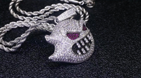 Thumbnail for Iced White Gold Ghost Pendant - Different Drips