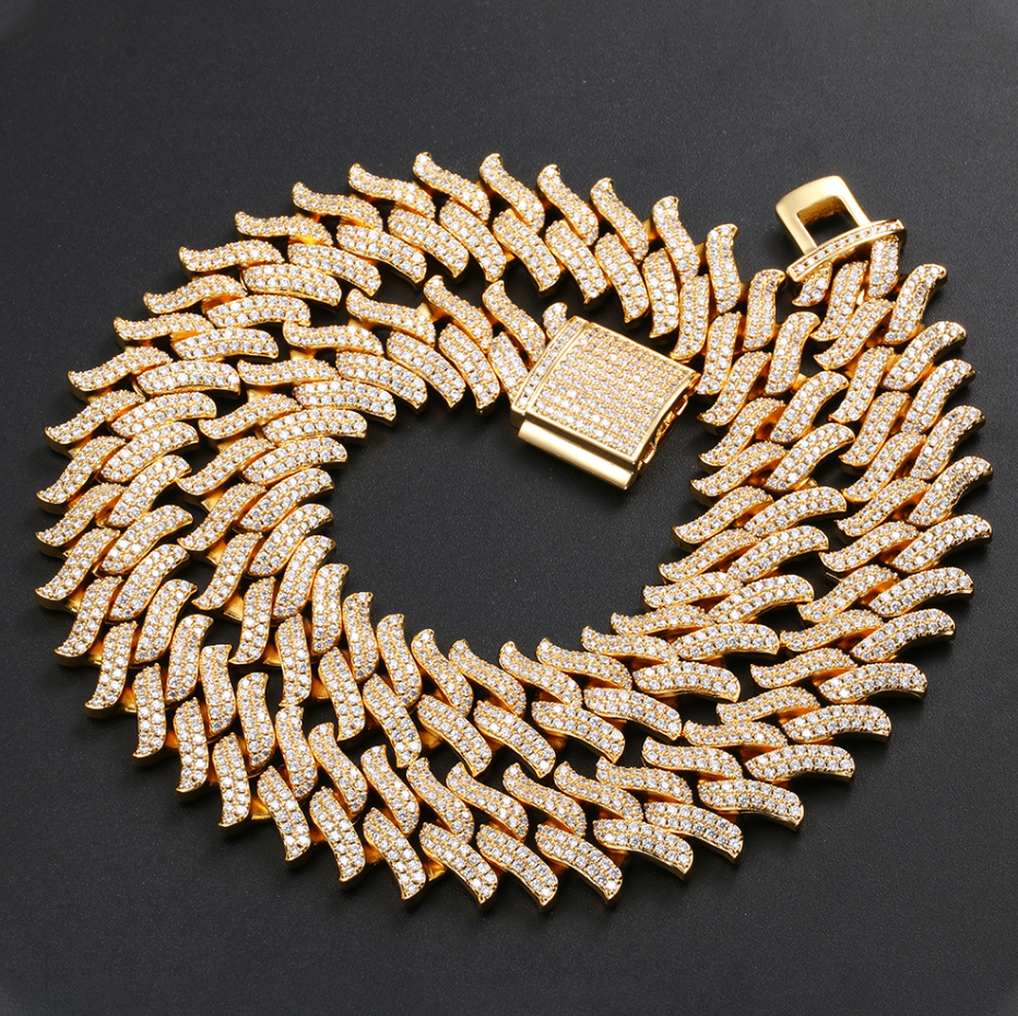 Curved cuban 2025 link chain